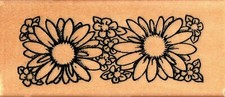 Anita's  FLORAL BUNCH  Wood Mounted Rubber Stamp Floral Nature Plants Garden