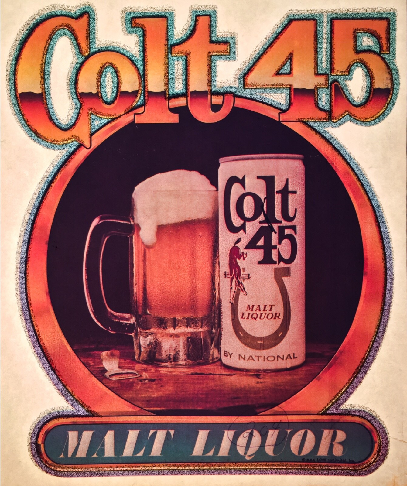 LAST VTG 70s COLT 45 Malt Liquor Lager Beer zigzag Af… Gem