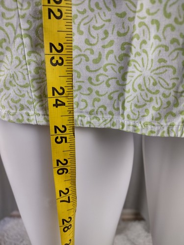 Kim Rogers Cotton Blend Green White Floral Pattern Button Down Shirt Size Large - Picture 6 of 12
