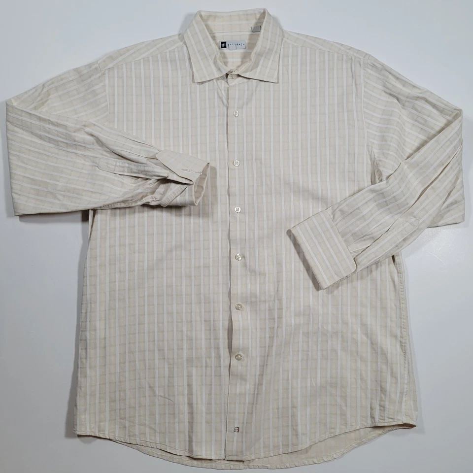 Bachrach Мужская 17,5-34/35 лот из 2 длинным рукавом кнопка рубашка● без манжеты кнопки    - Изображение 3 из 4