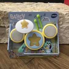 New Disney VTech Bluey Hooray Drum Set Toy New 16 Songs  Melodies     