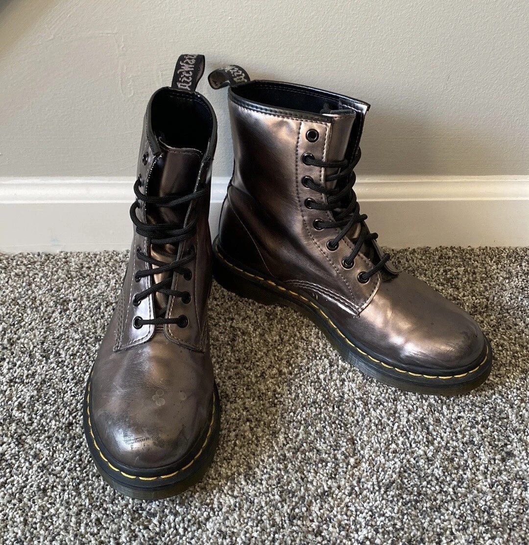 Pewter dr martens boots hotsell
