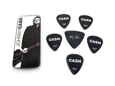 Dunlop Johnny Cash Collectible Guitar Picks in Tin 6 picks Silver Legend Heavy