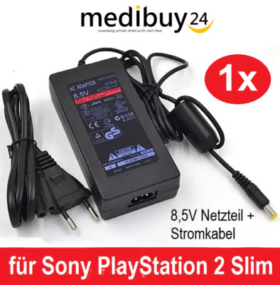 Für Sony PS2 Slim Konsole Netzteil 8,5V Ladegerät Strom-Netzkabel AC Adapter NEU