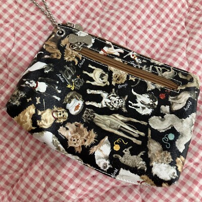 Sydney Love Dogs Wristlet Clutch Black Boxer Bichon Dachshund Bulldog Cat SHW