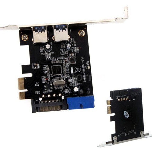 SuperSpeed PCI-E Express Card 2-Port USB 3.0/19-pin USB3.0/15-pin SATA Connector