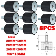 8X Portable M6*18 Rubber Mounts 20mm Shock Absorber Anti Vibration Isolators US