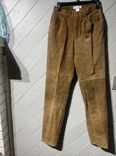 hugo buscati Beige leather pants Velvety Women Size 6 Tall