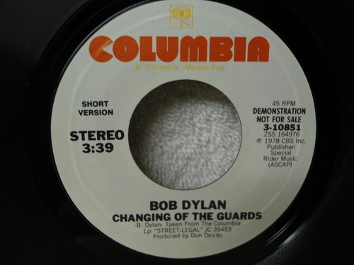 Bob Dylan 45 Changing Of The Guards Very Clean 1978 WLP Orig! - 第 4/5 張圖片