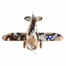 RI Novelty - Pull Back Die-Cast Metal Vehicle - CAMO PLANE (Brown/Tan)(6.5 inch)