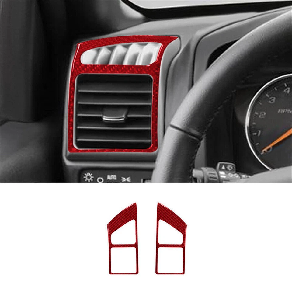 Kit de tampa interior completo acabamento 25 peças fibra de carbono vermelha 4 portas Colorado/Canyon - Imagem 2 de 4