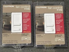 2X Lutron Lumea 3-speed Wired Slide Fan Control, White-Model #LEFSQ-FH-WH