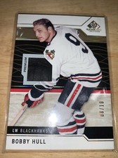 2018-19 UD SP Game Used Rainbow Holofoil Relic Bobby Hull 8/10 Chicago Blackhawk