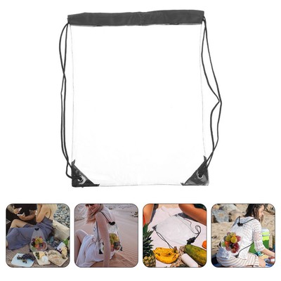 Drawstring Gym Bag Transparent Laundry Beach Toiletry Pouch Travel