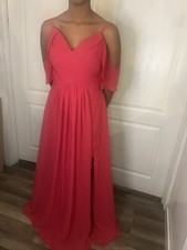 RYANTH Bridesmaid Dresses Women Formal Evening Orange Satin V Neck Size 10 NWT