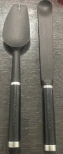 Kitchenaid 2 Silicone Spatulas Plus An Edge Cleaner Feature Black Color New