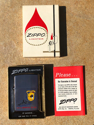 NOS Unfired Zippo Lighter Manned Spacecraft Recovery Force Pacific TF-130 Apollo