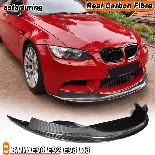 For BMW E90 E92 E93 M3 05-11 REAL Carbon Front Bumper Chin Lip Spoiler Splitter - Picture 1 of 12