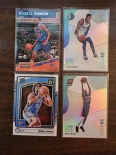4 Card New York Knicks Rookie Lot, Jalen Brunson, M Bridges, M Robinson, D Jones
