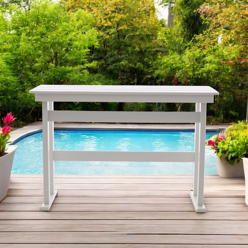 Mesa de patio de altura de barra de HDPE para exteriores, 54” para todo tipo de clima exterior alta pu... Foto 2 de 4