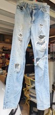 Vintage 80s Lee Riders Jeans 30x34 Made USA Union Distressed Thrashed Grunge