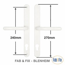 UPVC Door Handles Fab & Fix Blenheim 240mm Fixing Centres Sprung 92PZ Pair 