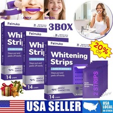 3BOX NEW-DR.DENT Purple Teeth Whitening Strips   Peroxide Free, 14 Count