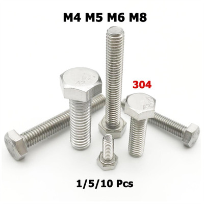 M4-M8 Lengthen External Hex Hexagon Head Cap Screw Bolt 304 A2 Stainless Steel