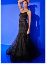 GB Mermaid Beaded Applique Lace Back Gown br $379.00 NWT size 3
