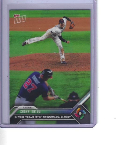 2023 Topps Now #WBC-71 Shohei Ohtani Strikes Out Mike Trout