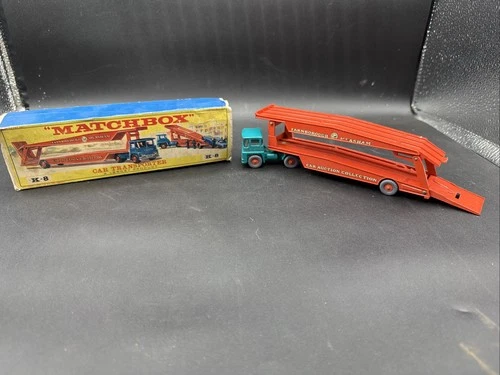 Vintage Lesney Matchbox K-8 AQUA BLUE CAR TRANSPORTER Original Outer Box Only