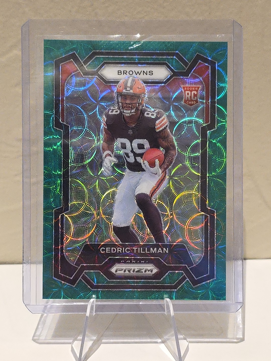 2023 Panini Prizm Rookies Cedric Tillman #321 Green Scope Prizm /75 (RC)