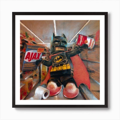Lockdown Lego Batman Art Print Framed Wall Art Poster Canvas Print Picture