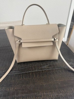 CELINE Belt Bag Shoulder Bag Mini Light Taupe Leather
