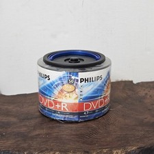 50 PHILIPS Blank 16X DVD R Plus R Logo Branded 4.7GB Disc Spindle with Handle