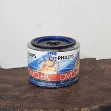 50 PHILIPS Blank 16X DVD+R Plus R Logo Branded 4.7GB Disc Spindle with Handle