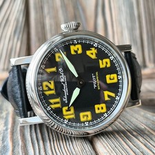 Vintage Marriage Watch with IWC Movement 1920, Pilot Armbanduhr Serviced 45mm