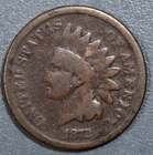 1872 1C INDIAN HEAD BRONZE CENT KM# 90a Grade:  VG A7196