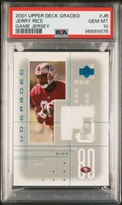 2001 UD GRADED GAME JERSEY GAME JERSEY #JR JERRY RICE PSA 10