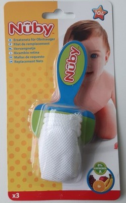 3 Ersatznetze Set Nuby für Obst, Obstsauger, ab 10 Monate -Neu