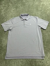 Peter Millar Summer Comfort Polo Shirt Mens XL Purple Striped Stretch 1898 Flag