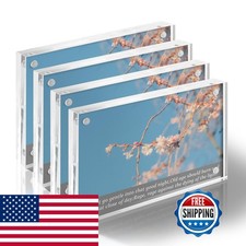 YXIMOX 4 Pack 5x7 Acrylic Picture Frames Magnetic Photo Blocks Self Standing