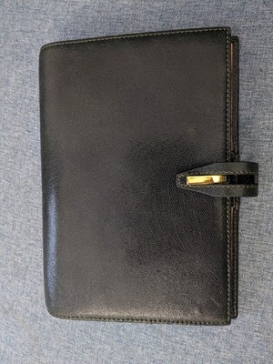 Filofax Panama Personal Green Leather Ring-Bound Planner 2010 - RARE!