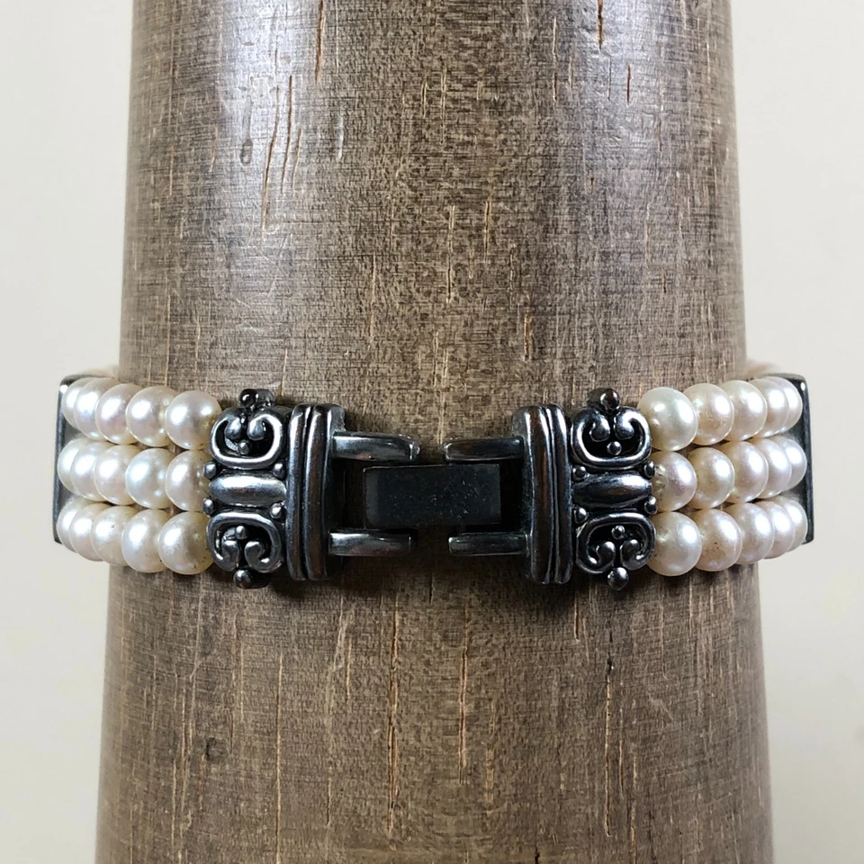 Vernier Mujer Vestido MOP Imitación Perla Pulsera Ovalada Cuarzo Analógico 21mm Reloj 7 1/4" Foto 4 de 4