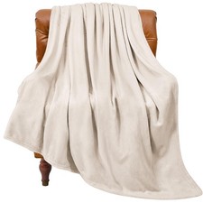 Fleece Blanket Beige Throw Blankets for Couch  Bed, Luxury Plush Cozy Fuzzy ...