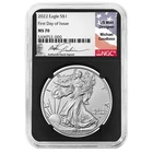 2022 $1 American Silver Eagle NGC MS70 FDI Michael Gaudioso Flag Label Retro