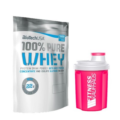 Biotech USA 100% Pure Whey 1000g Protein + Ladyline Shaker NEU