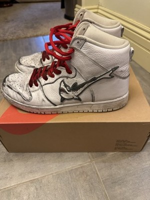 Nike SB Dunk High Oski Shark White Size 9 With Box Hard To Find Rare
