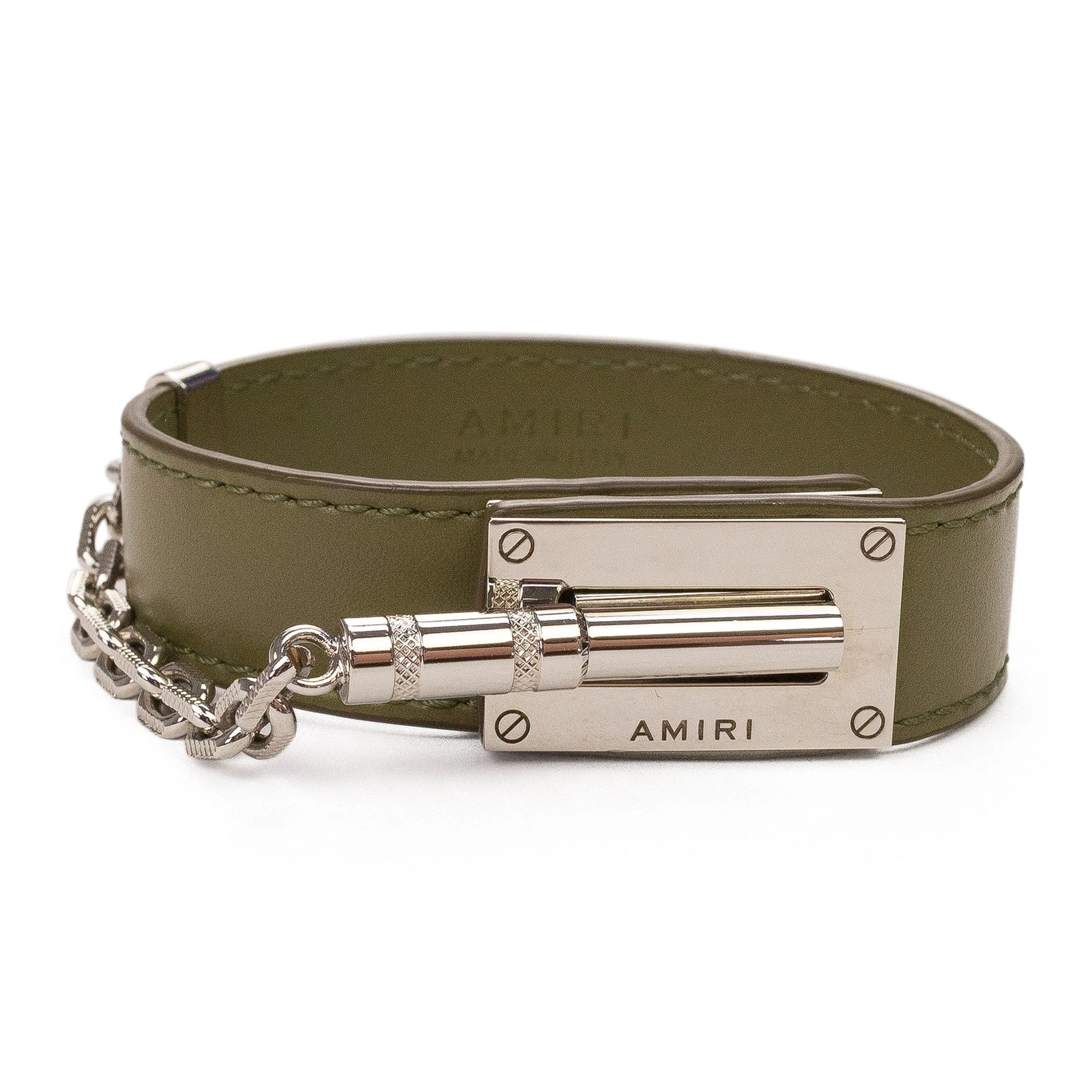 BRACCIALE JAX AMIRI VERDE MILITARE NUOVO CON ETICHETTE MISURA OS $590