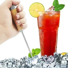 Steel Ice Picks Punch Crusher Icing Breaker Wooden Handle Kitchen |us~ A3J2